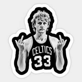 larry bird MIDDLE FINGER Retro 90s Sticker